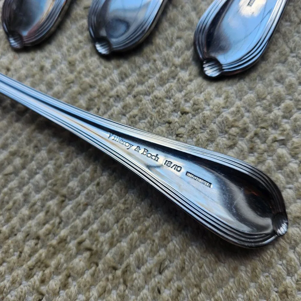 4 Villeroy & Boch EMILY Salad Forks 18/10 Stainless Indonesia Knot Tip 7 1/8